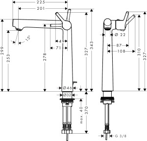 Hansgrohe Talis S Talis S Çanak Lavabo Bataryası 250 Kumandalı 72115000 - 2