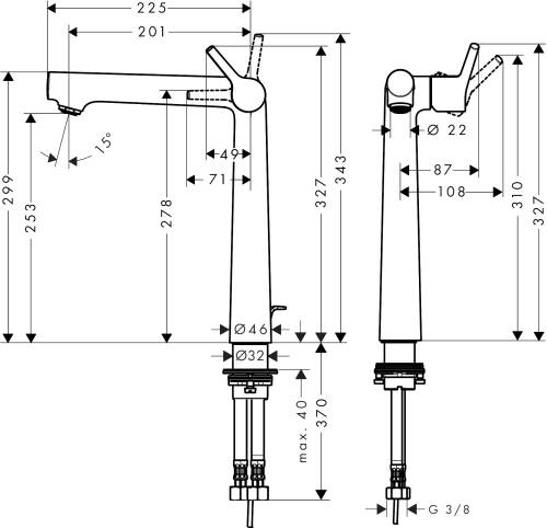 Hansgrohe Talis S Talis S Çanak Lavabo Bataryası 250 Kumandalı 72115000 - 2