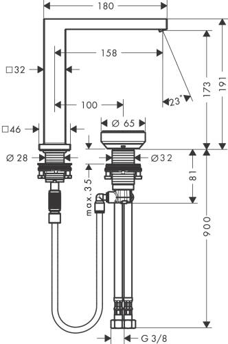 Hansgrohe Tecturis E 2-Delikli Lavabo Bataryası 150 CoolStart EcoSmart+ 73053000 - 2