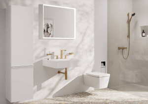 Hansgrohe Tecturis E 3 Delikli Lavabo Bataryası 150 EcoSmart+ Bas-Aç Gider Setli Mat Bronz 73030140 - 2