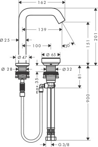 Hansgrohe Tecturis S 2-Delikli Lavabo Bataryası 150 CoolStart EcoSmart+ 73353000 - 3