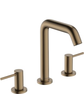 Hansgrohe Tecturis S 3 Delikli Lavabo Bataryası 150 EcoSmart+ Bas-Aç Gider Setli Mat Bronz 73330140 - 1