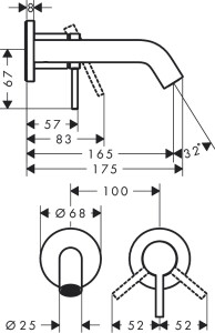 Hansgrohe Tecturis S Ankastre Lavabo Bataryası EcoSmart+ 16,5cm Gaga Mat Siyah 73350670 - 2