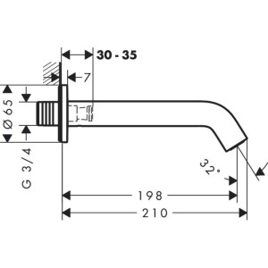 Hansgrohe Tecturis S Küvet Gagası 73411000 - 3