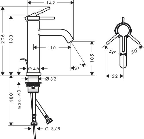 Hansgrohe Tecturis S Lavabo Bataryası 110 EcoSmart+ Kumandalı 73310000 - 3