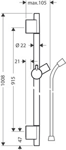 Hansgrohe Unica'S Puro Duş Tiji 90 cm Mat SiyahKrom 28631340 - 2