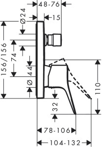 Hansgrohe Vivenis Ankastre Banyo Bataryası Mat Siyah 75415670 - 2