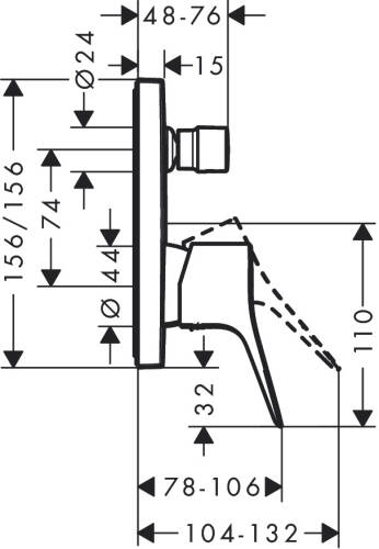 Hansgrohe Vivenis Ankastre Banyo Bataryası Mat Siyah 75415670 - 2