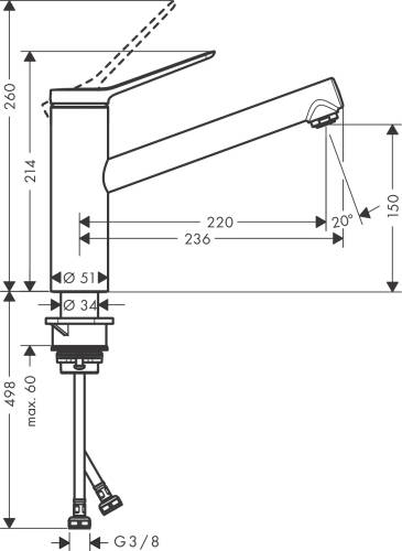 Hansgrohe Zesis M33 Eviye Bataryası 74802000 - 3