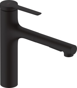 Hansgrohe Zesis M33 Eviye Bataryası Çekilebilir El Duşu 2jet sBox ile Mat Siyah 74804670 - 1