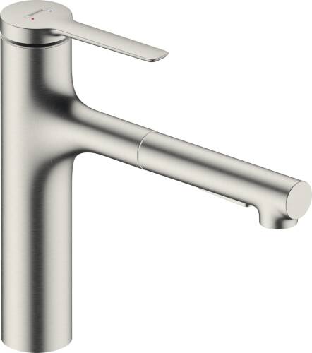 Hansgrohe Zesis M33 Eviye Bataryası Çekilebilir El Duşu 2jet sBox ile Paslanmaz Çelik 74804800 - 1