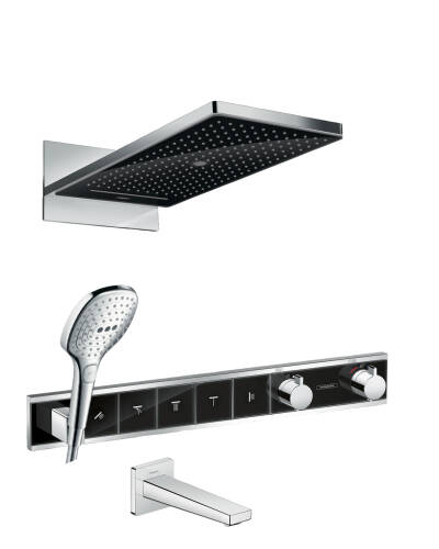 Hansgrohe RainMaker Termostatik Ankastre Duş Sistemi Krom/Siyah - 1