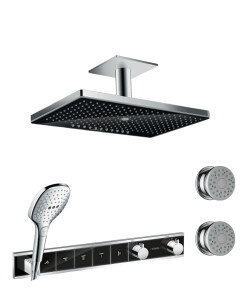 Hansgrohe RainMaker Termostatik Jetli Ankastre Duş Sistemi Krom/Siyah - 1